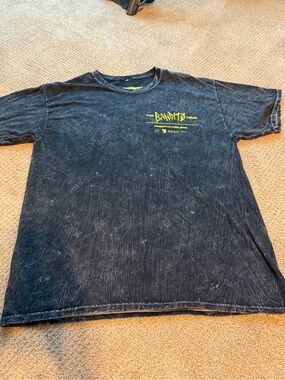 Graphic Band Tee - Black with Neon Yellow Logo